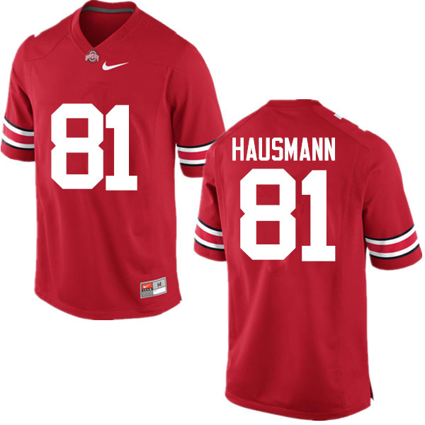 Men Ohio State Buckeyes #81 Jake Hausmann College Football Jerseys Game-Red
